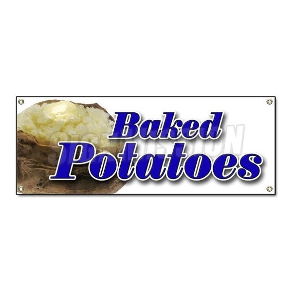 Baked Potatoes Banner Heavy Duty 13 Oz Vinyl with Grommets